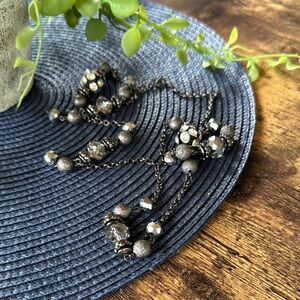 Elegant Silver Beaded Necklace